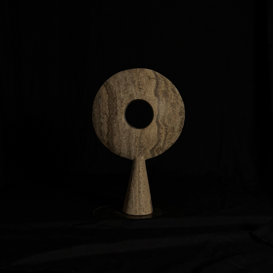 Pygg Travertine Marble Sculpture