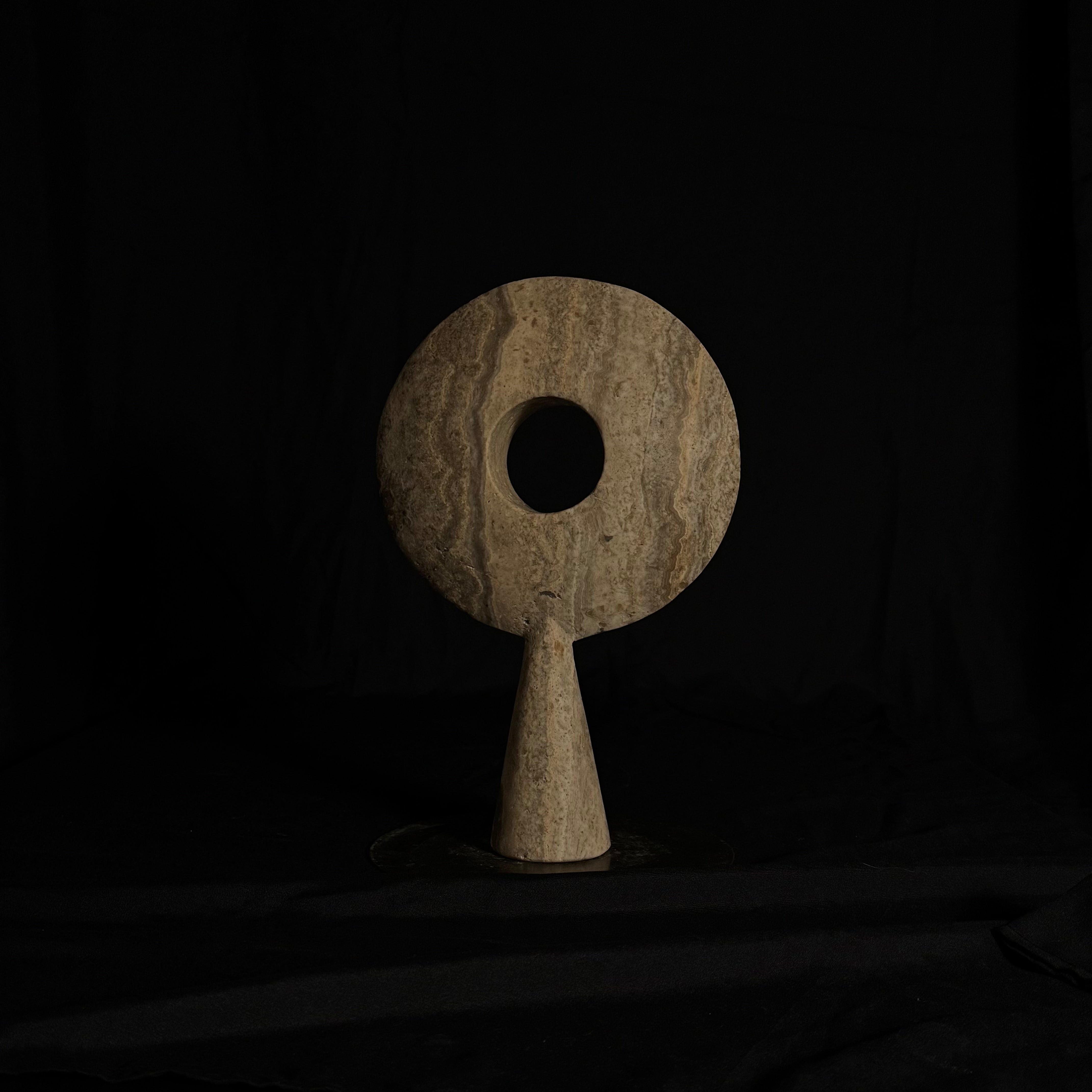 Pygg Travertine Marble Sculpture