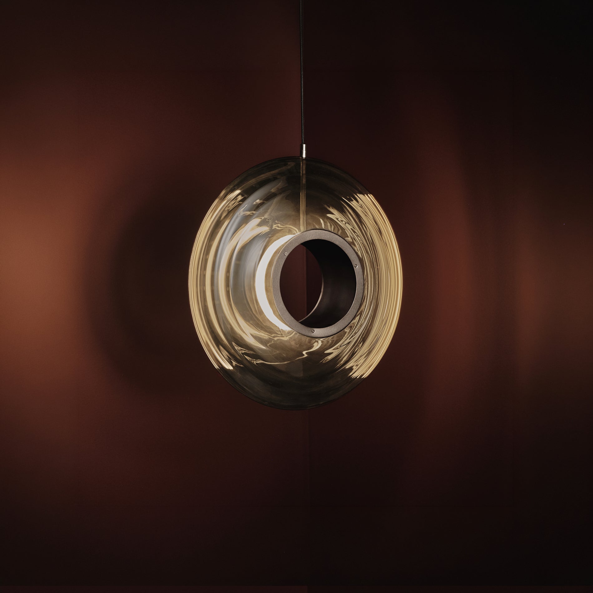 Rondo Ceiling Pendant, lit, Studio Baldo