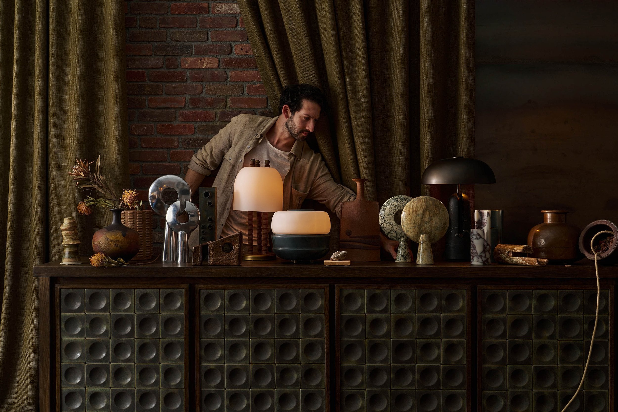 Pygg Travertine Marble Sculpture