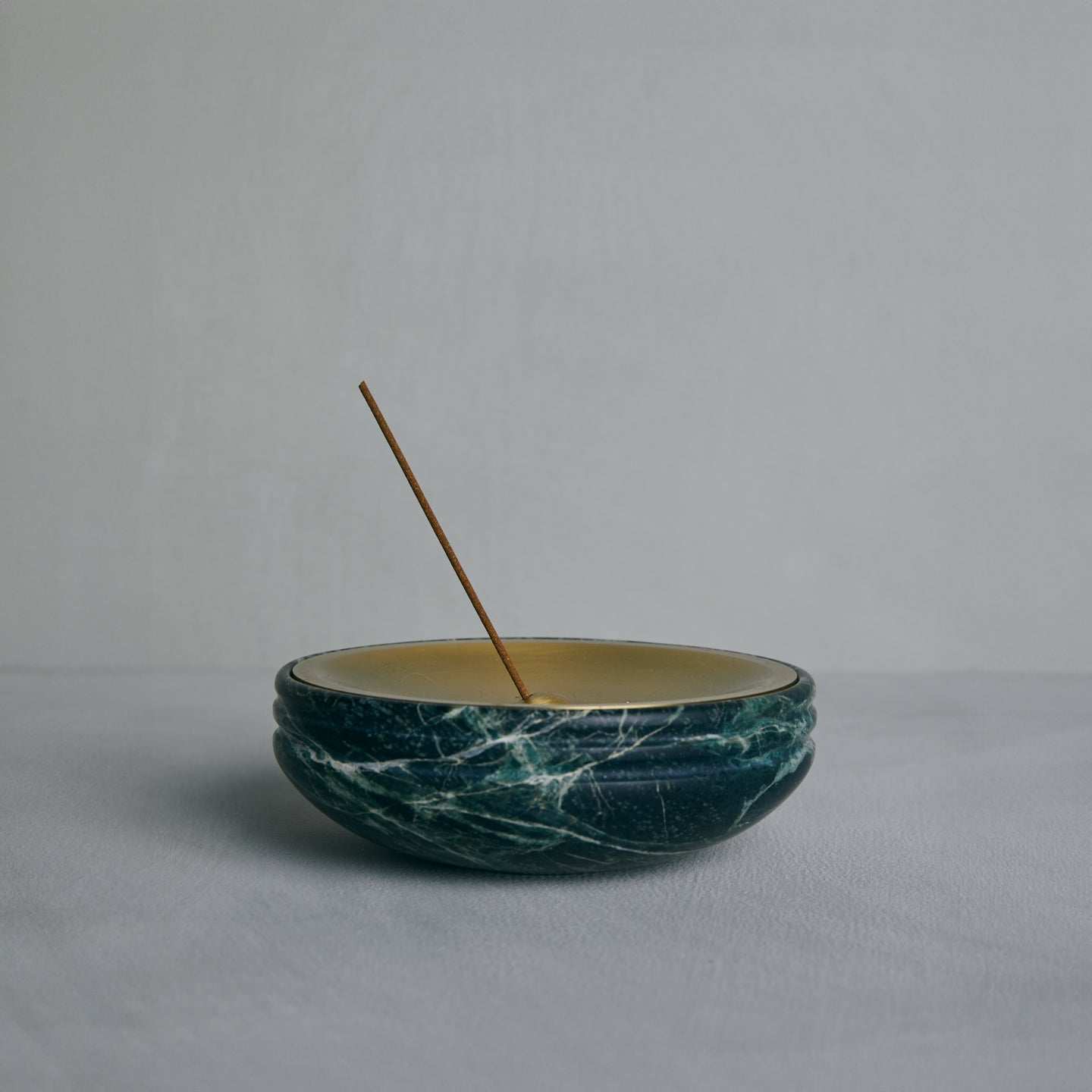 Nina Incense Burner in Verde Guatemala and aged brass, Studio Baldo