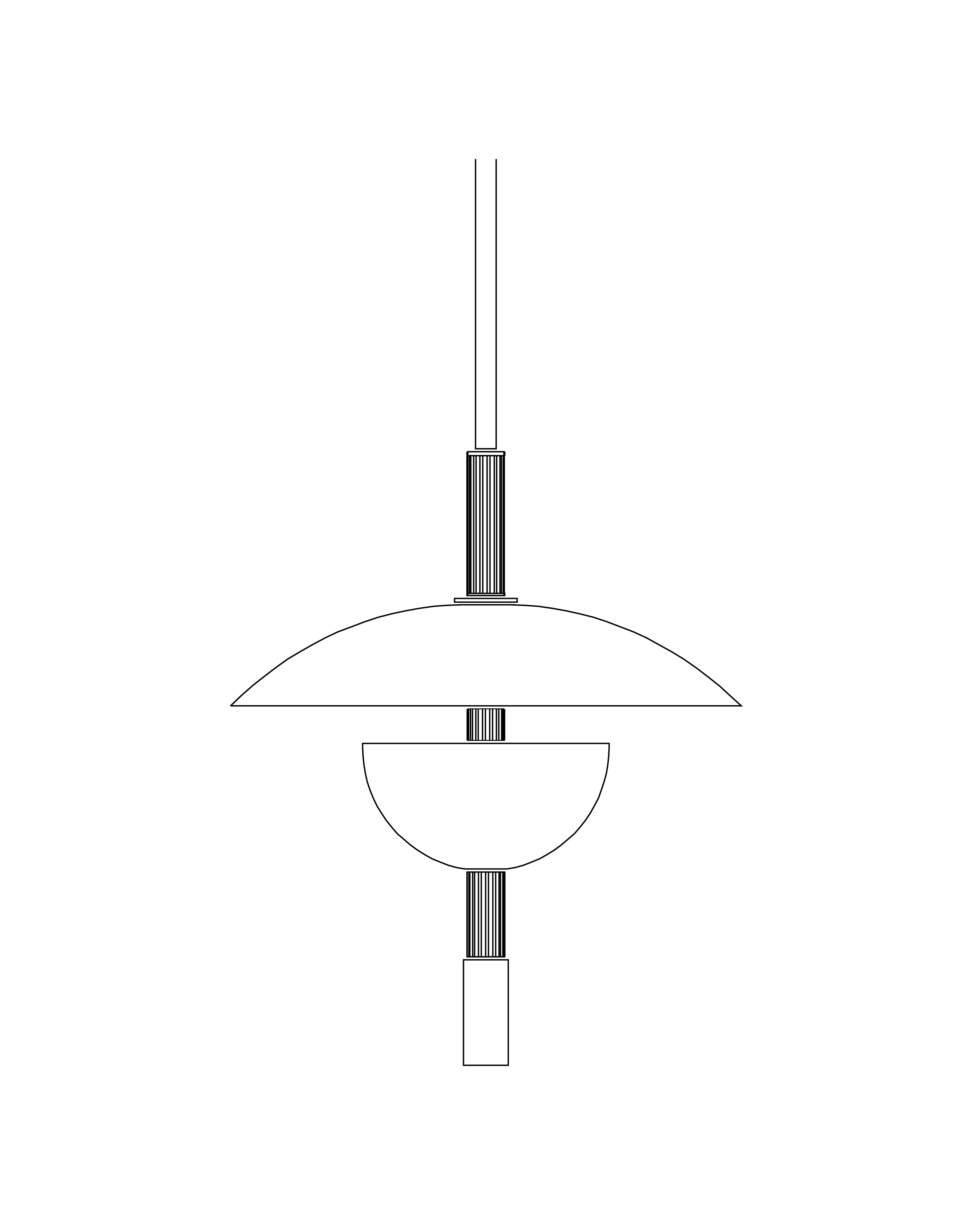 Orbit Ceiling Pendant line illustration, unlit, Studio Baldo