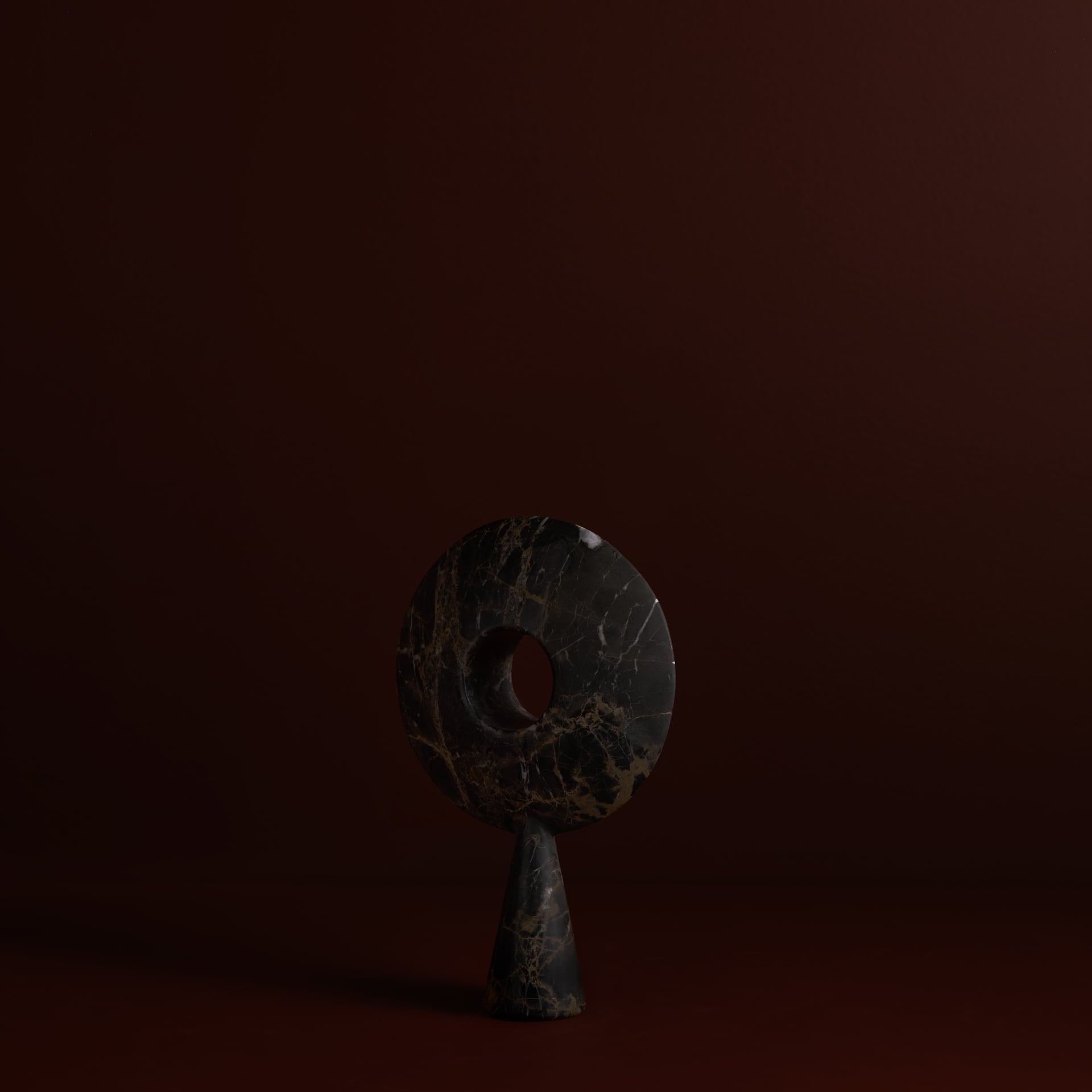 Pygg Sculpture in Portoro, angled view, Studio Baldo