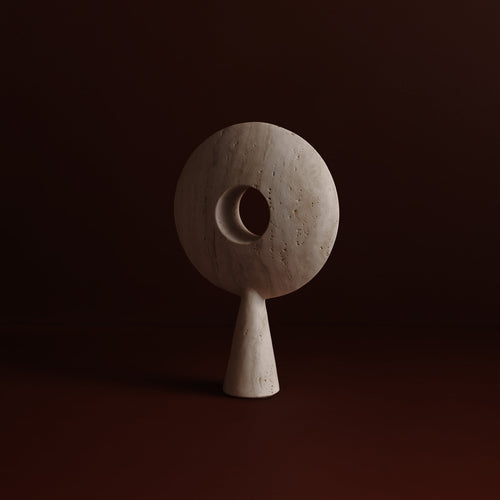Pygg Sculpture in Travertine, Studio Baldo