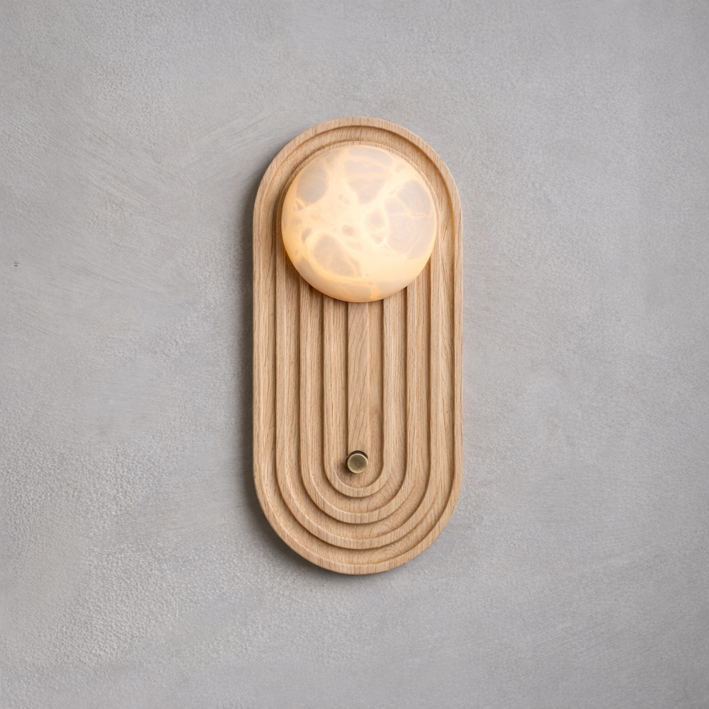 Sierra Wall Sconce in ash and aged brass, Studio Baldo