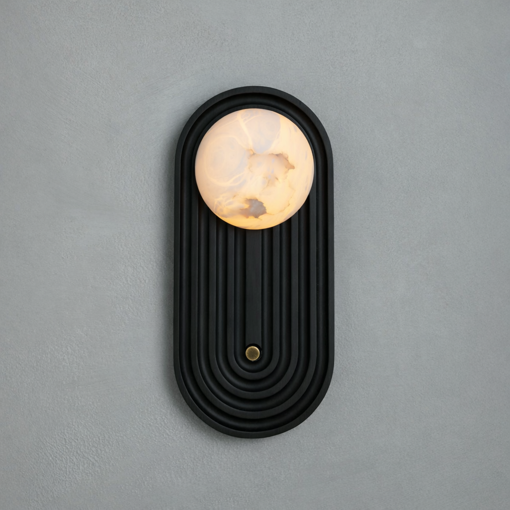 Sierra Wall Sconce in ebonized and aged brass, Studio Baldo